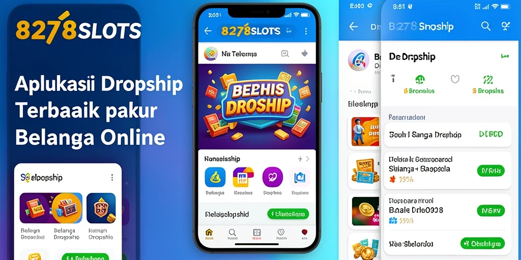 Tampilan antarmuka pengguna aplikasi Dropship 8278SLOTS yang menarik dan fungsional.