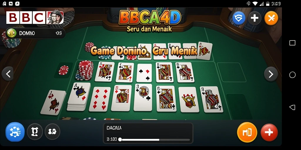 Tampilan antarmuka BBCA4D dengan fungsi permainan Domino yang menarik.