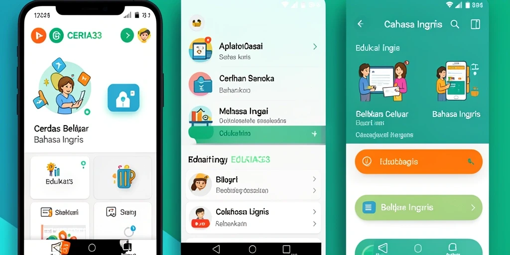 Tampilan antarmuka CERIA33 yang menarik untuk belajar Bahasa Inggris.