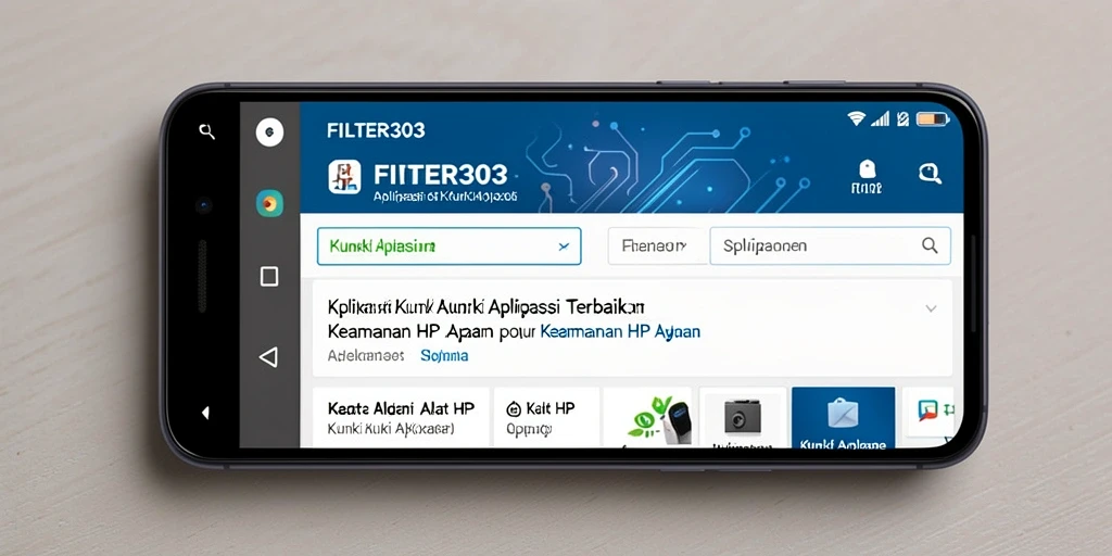 Tampilan antarmuka aplikasi Kunci Aplikasi FILTER303 yang memudahkan pengguna.