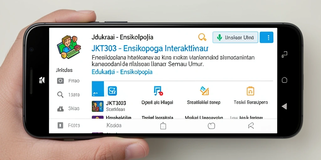 Tampilan antarmuka aplikasi JKT303 yang sederhana dan informatif.