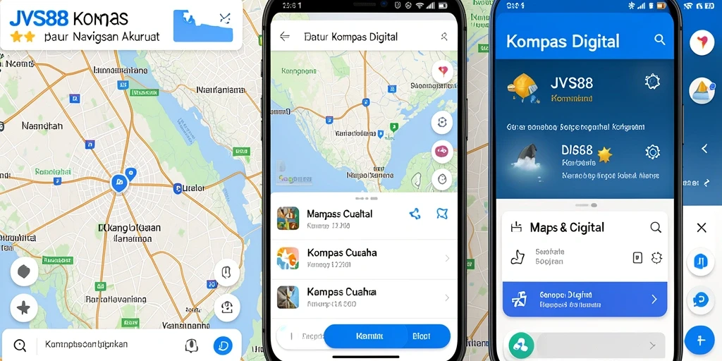 Antarmuka JVS88 menampilkan kompas digital yang jelas dan informatif.