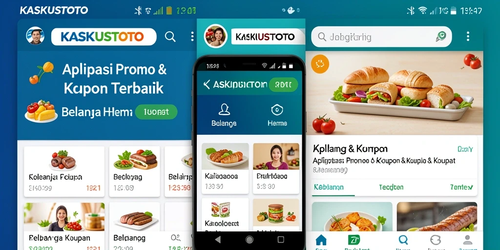 Antarmuka KASKUSTOTO menampilkan berbagai kupon dan promo menarik.