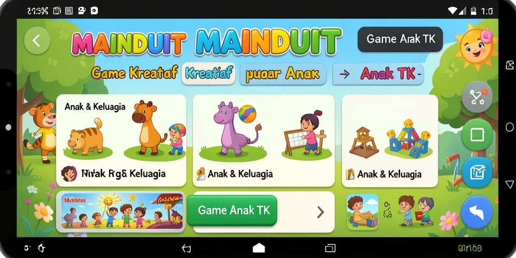 Tampilan antarmuka MAINDUIT yang interaktif dan berwarna-warni.