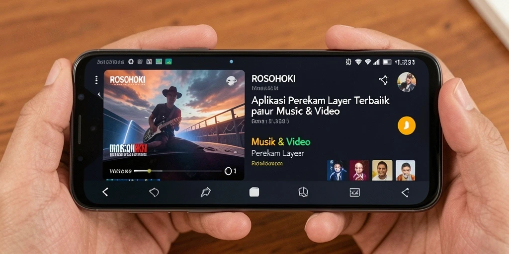 Screenshot antarmuka ROSOHOKI menampilkan fitur Perekam Layar yang intuitif.