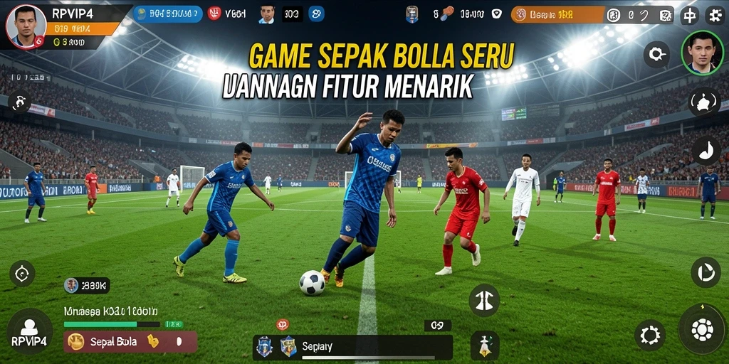 Tampilan antarmuka RPVIP4 yang menarik dan intuitif untuk permainan sepak bola.