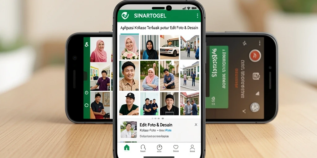 Tampilan antarmuka aplikasi SINARTOGEL untuk kolase foto yang menarik.