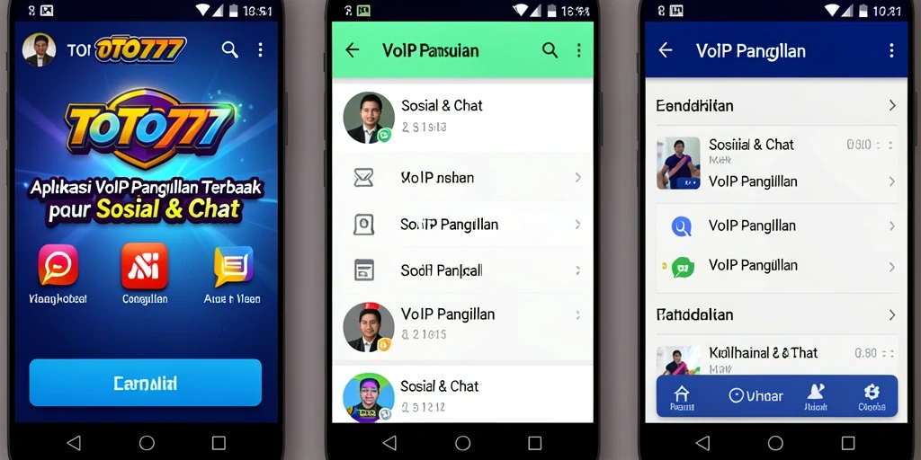 Antarmuka aplikasi TOTO777 dengan fitur VoIP Panggilan yang intuitif.