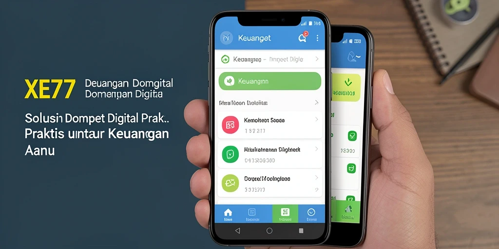 Antarmuka XE77 yang sederhana dan fungsional untuk dompet digital.